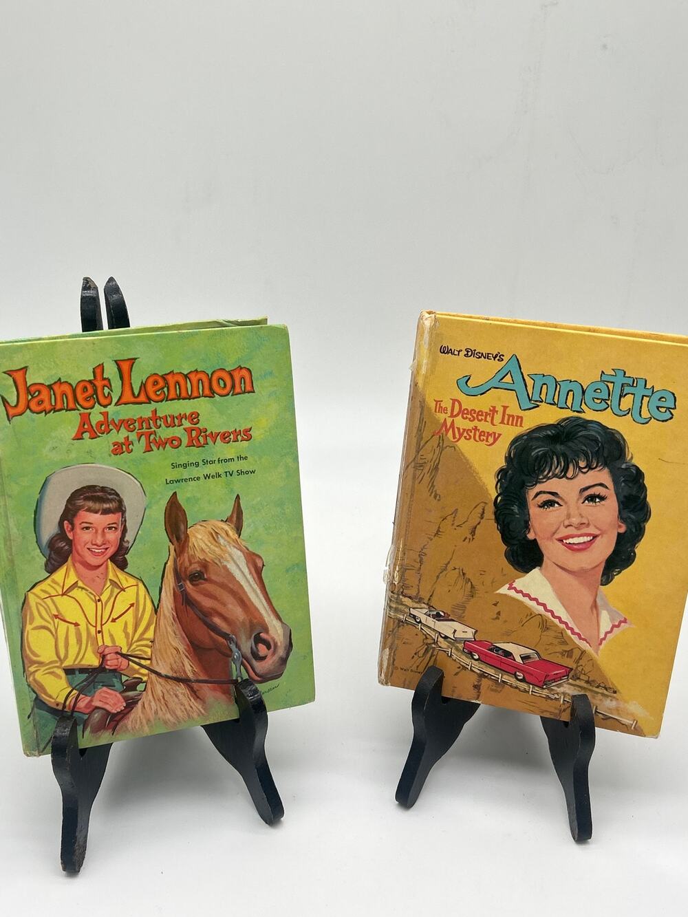 Vintage Lot 2 Hardcover Books Janet Lennon Disney Annette Desert Inn Mystery